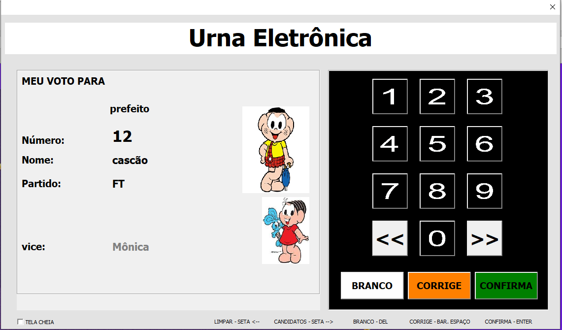 Urna Eletrônica em Excel VBA